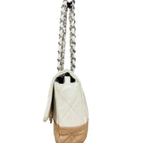 Chanel Bicolor Medium Leather Flap Bag Beige '08