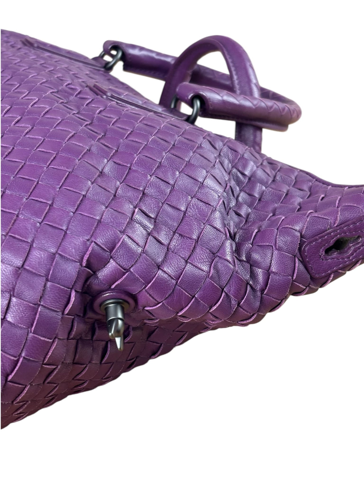 Bottega Veneta Purple Intrecciato Cabat Two-Way Tote
