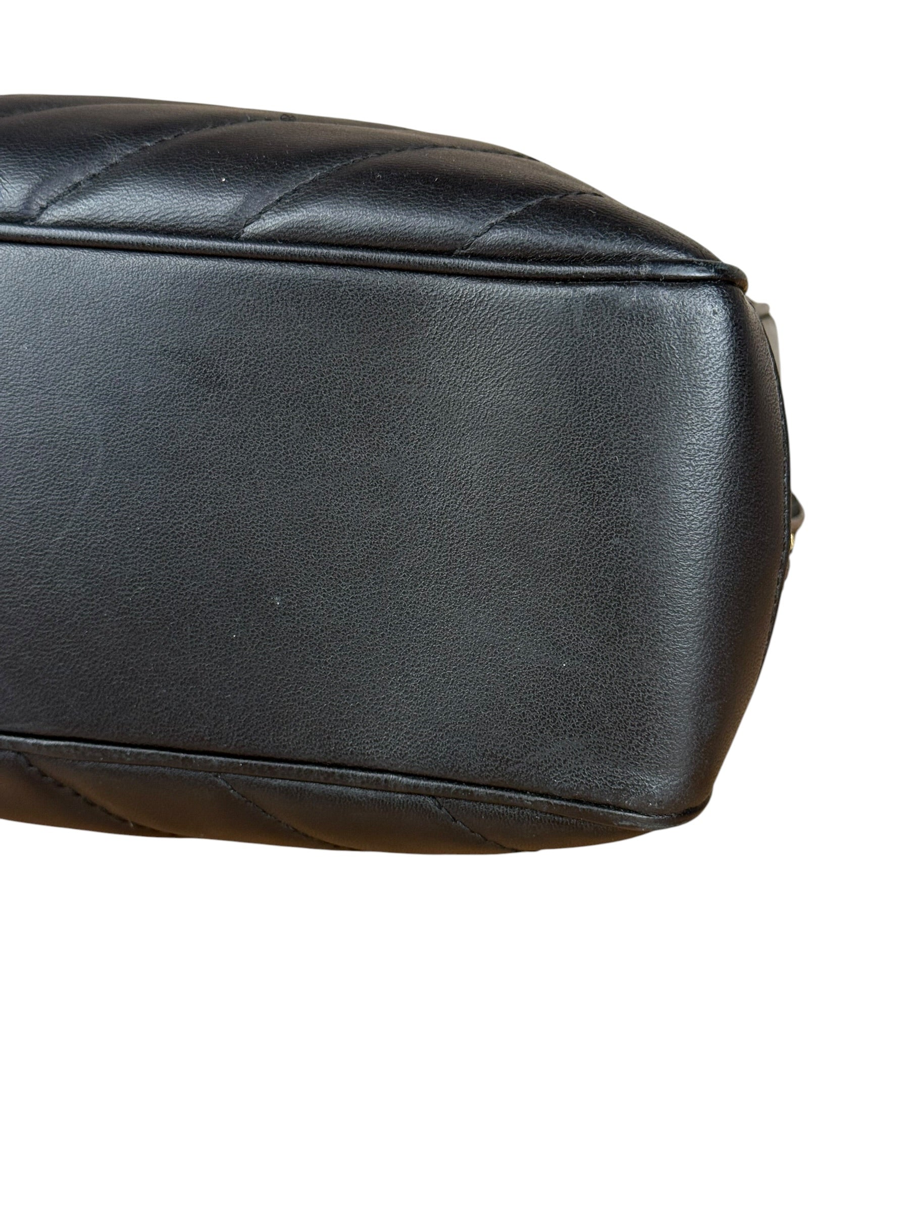 Chanel Black Chevron Leather Chain Camera Shoulder Bag 2000-2002