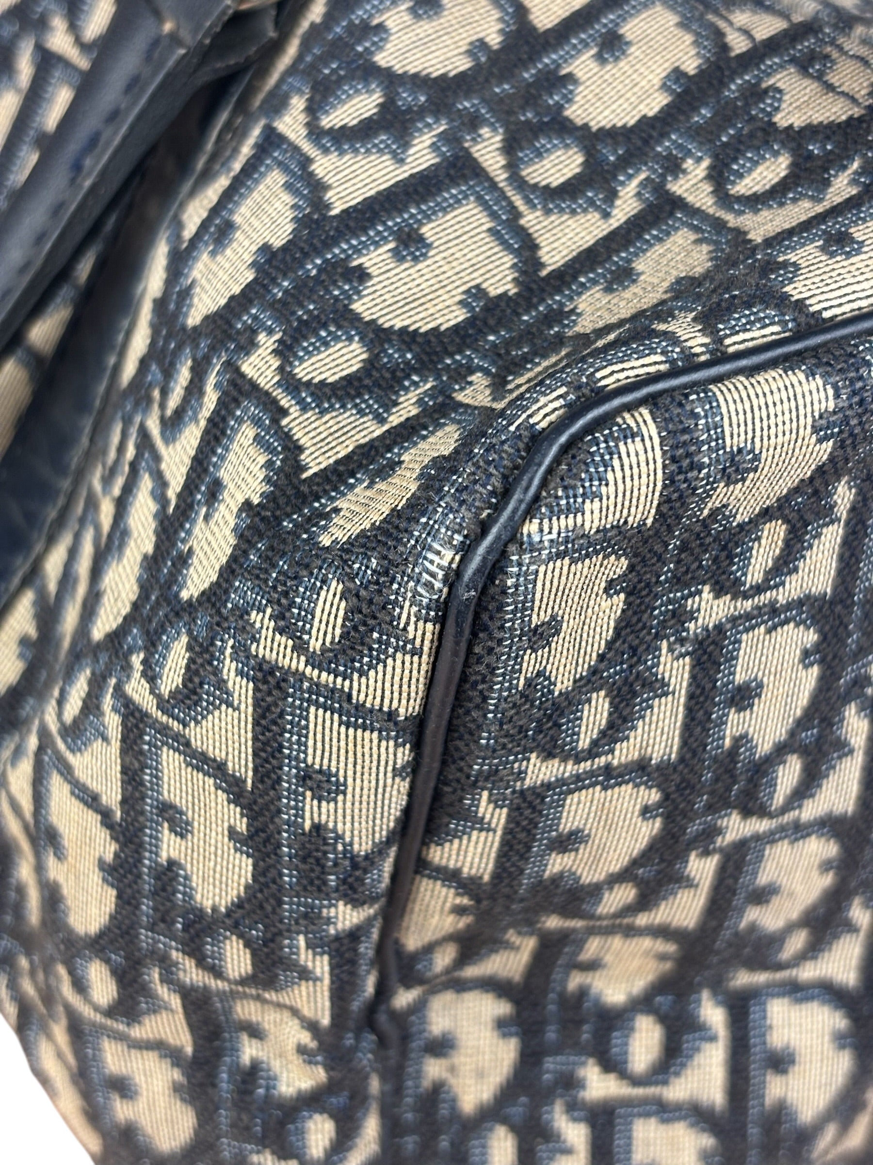Christian Dior Vintage Navy Trotter Boston Bag