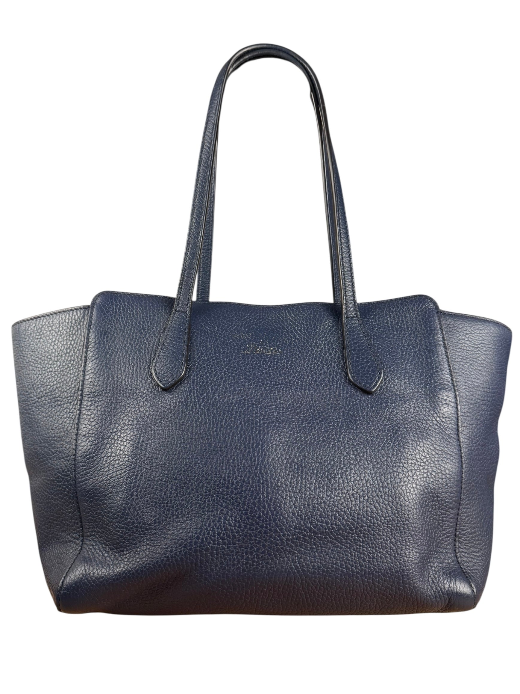 Gucci Blue Pebbled Leather Swinger Bag