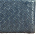 Bottega Veneta Navy Blue Intrecciato Long Wallet