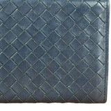 Bottega Veneta Navy Blue Intrecciato Long Wallet