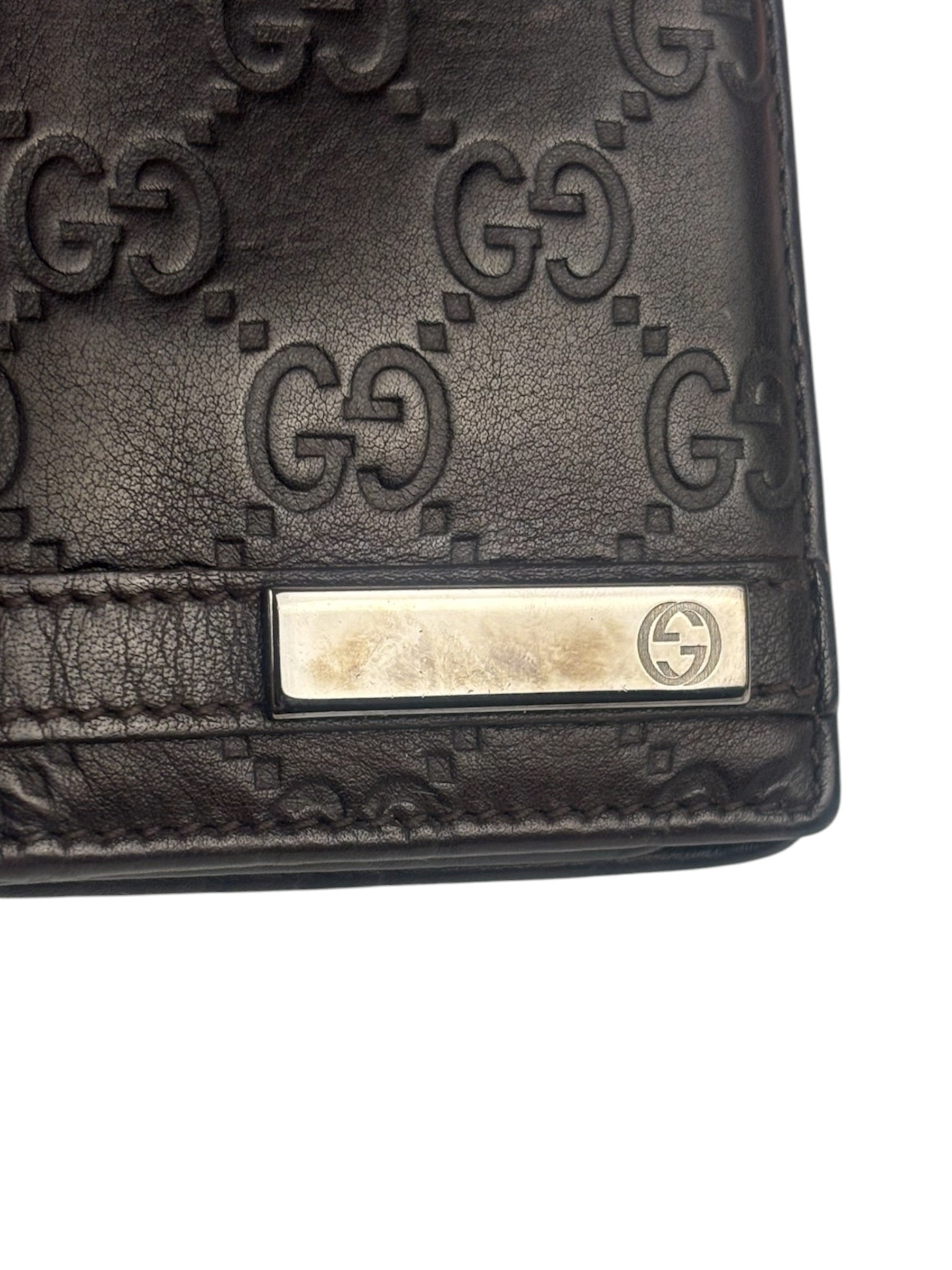 Gucci GG Brown Leather Guccissima Long Wallet