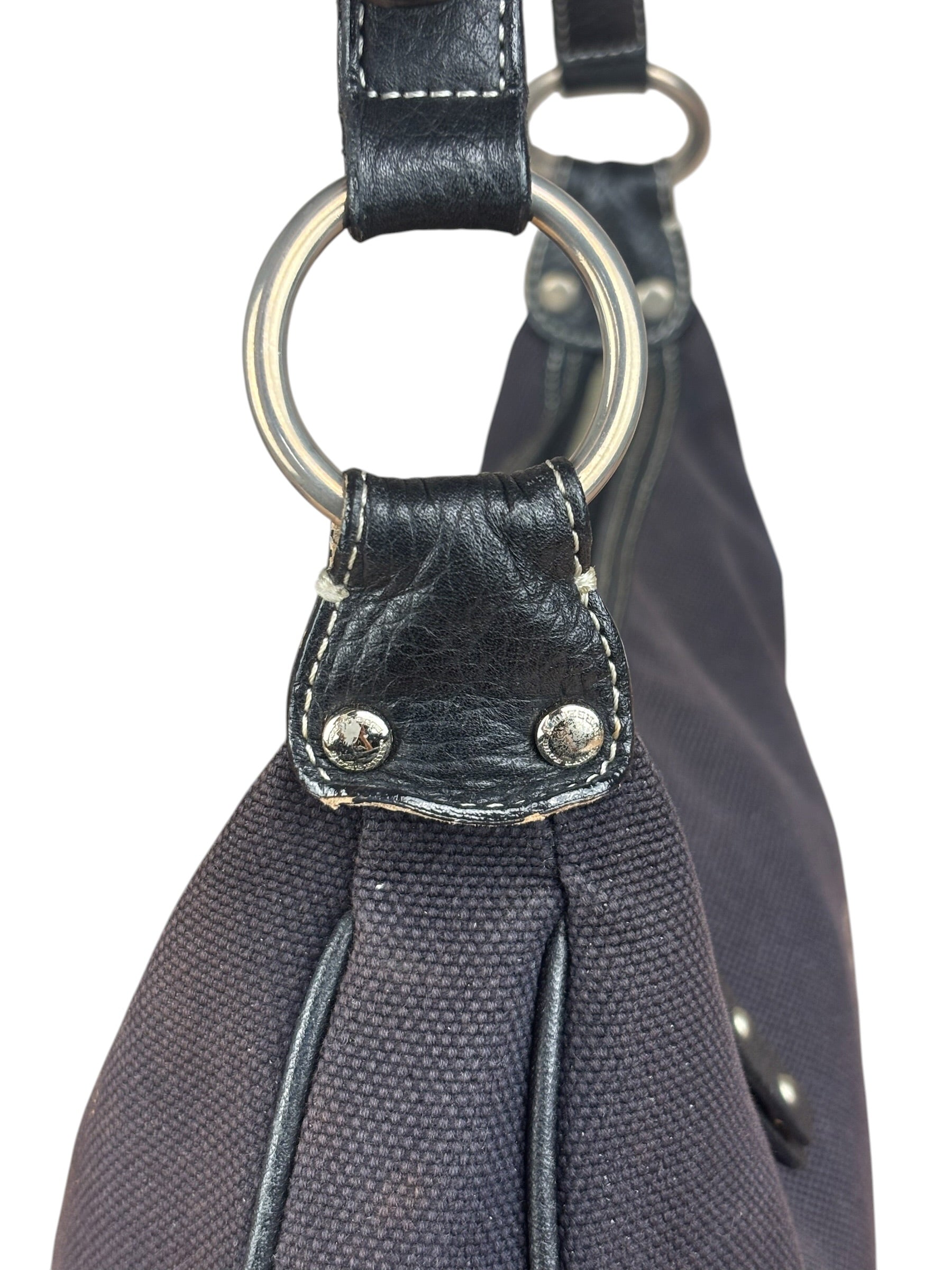Burberry Vintage Black Canvas Crossbody Bag