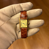 Cartier Tank Cream Roman Dial Brown Strap