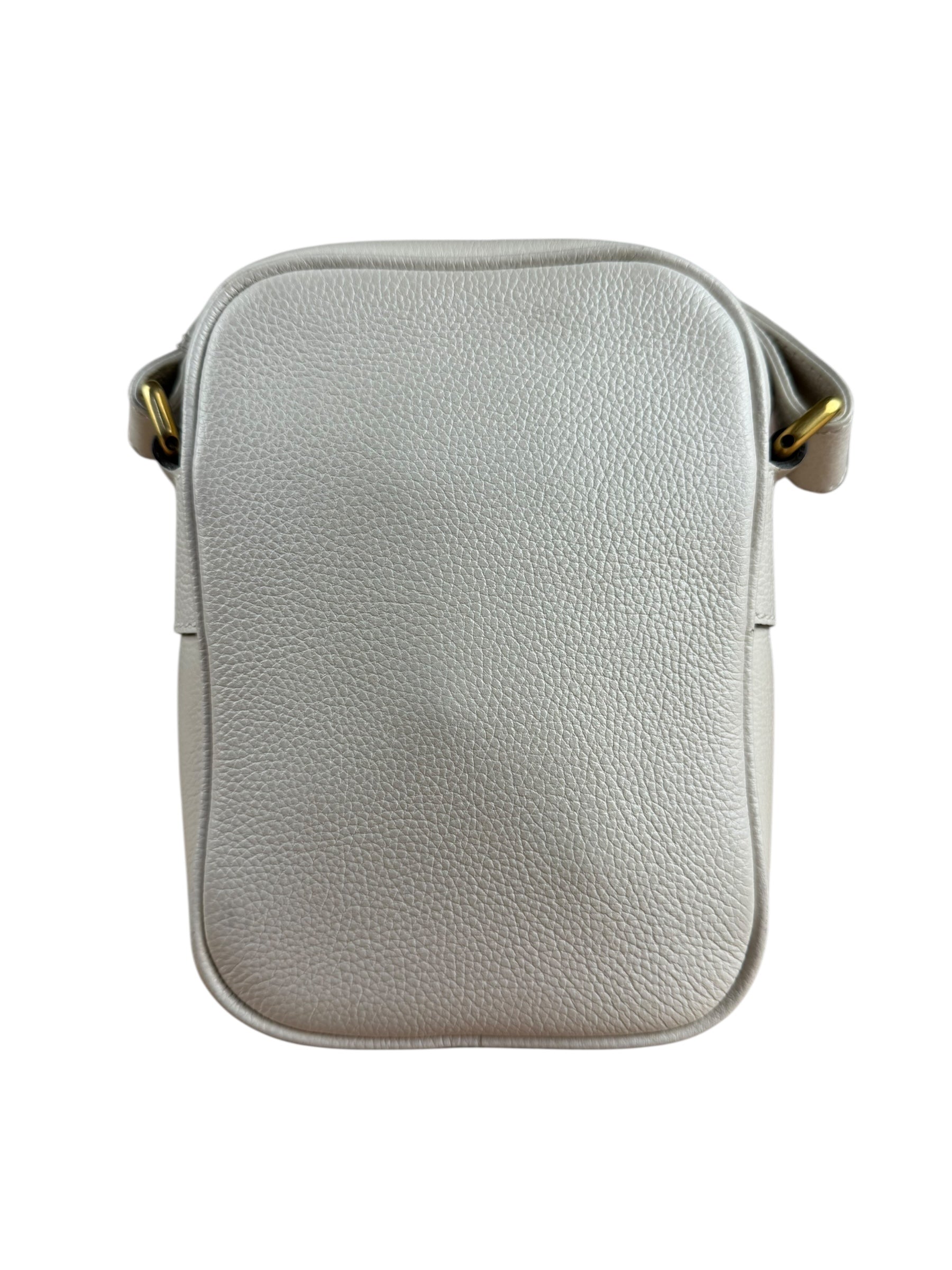 Gucci White Grained Sherry Leather Crossbody