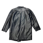 Vintage Leather Striped Long Coat