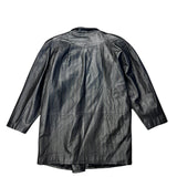 Vintage Leather Striped Long Coat