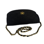 Chanel Black Quilted Satin Shoulder Bag