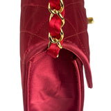 Chanel Vintage Two Tone Red Satin Flap 1989