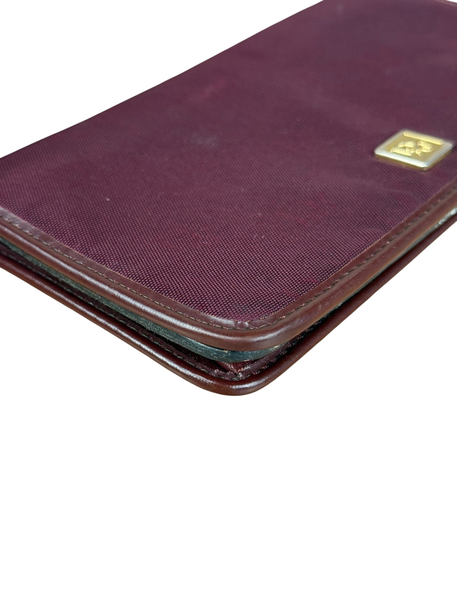 Christian Dior Vintage Canvas Maroon Long Wallet