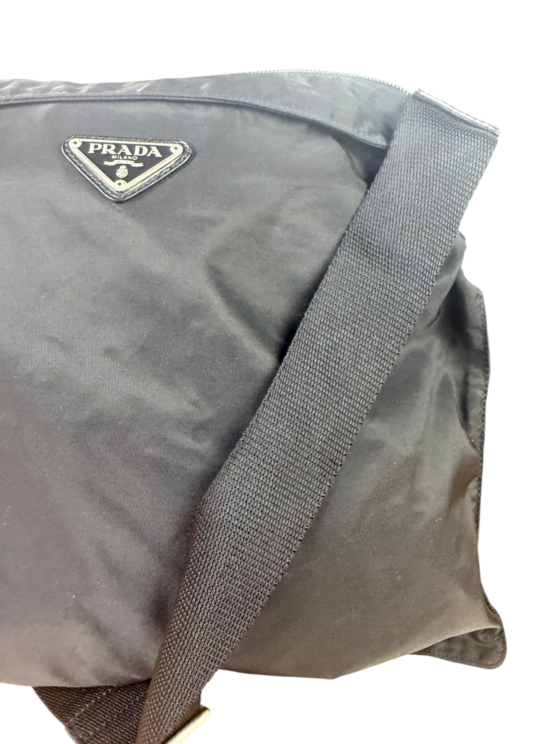 Prada Black Tessuto Nylon Flat Tote Bag