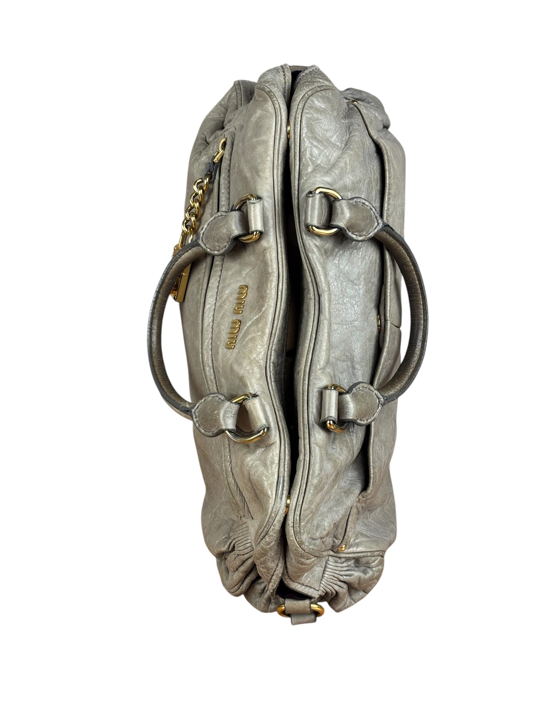 Miu Miu Green Vitello Leather Two-Way Bag
