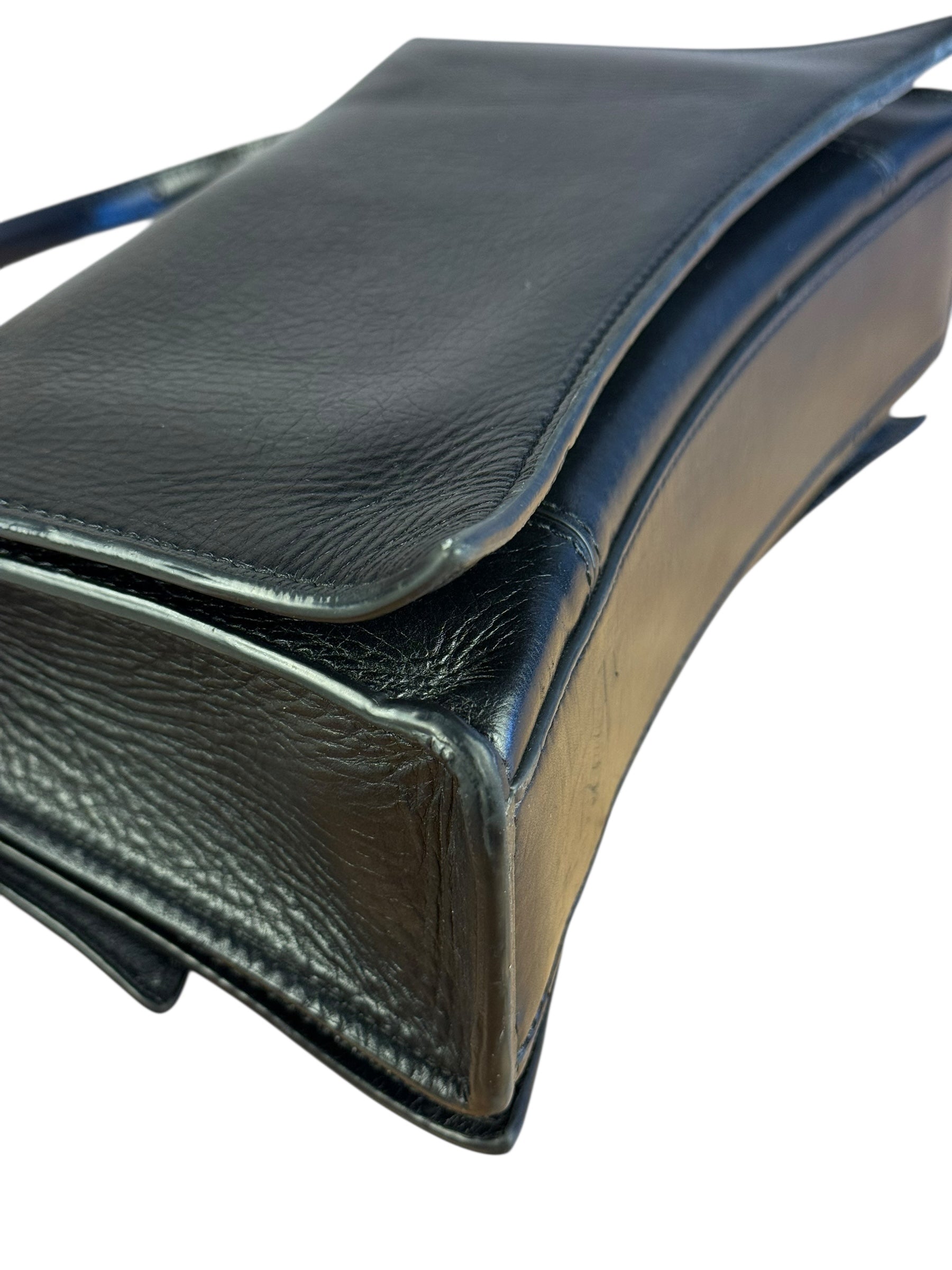 Balenciaga Crush Sling Shoulder Bag Black Leather