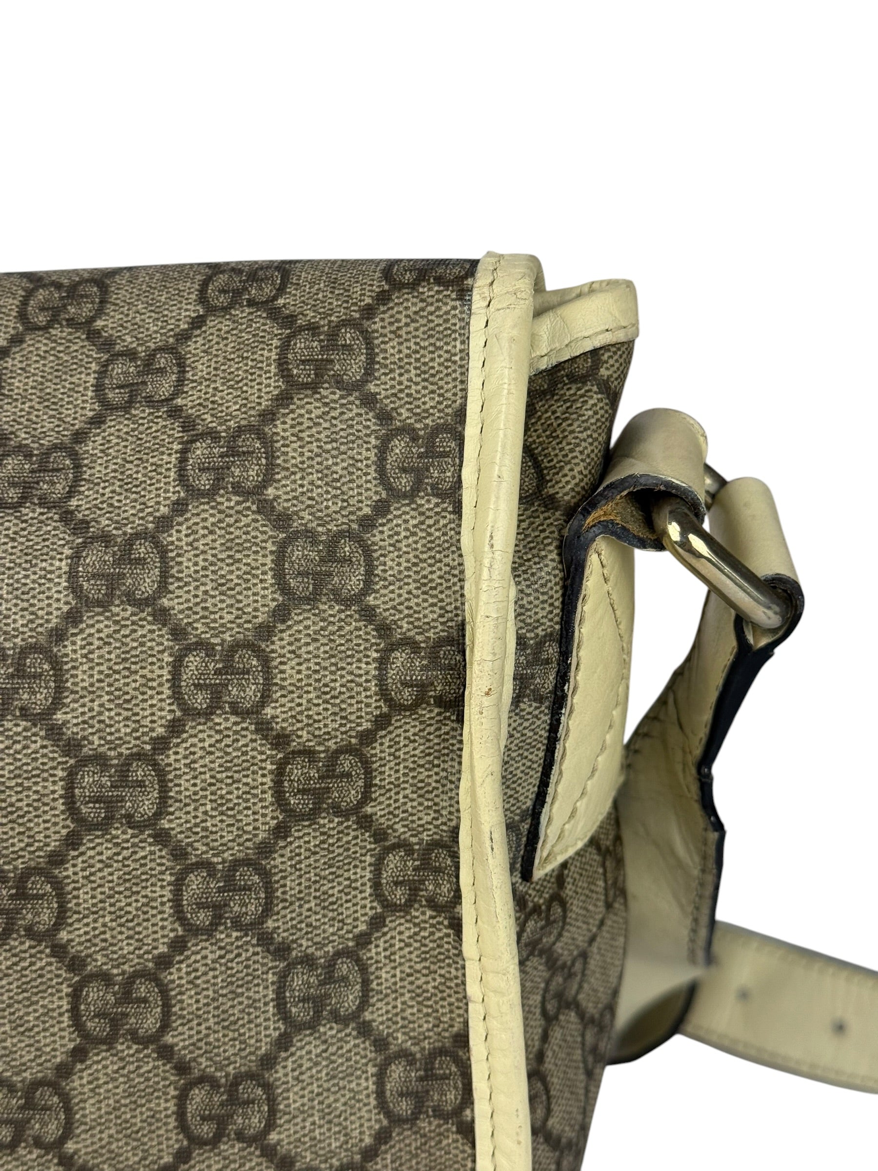 Gucci GG Leather Lined Flap Messenger Bag