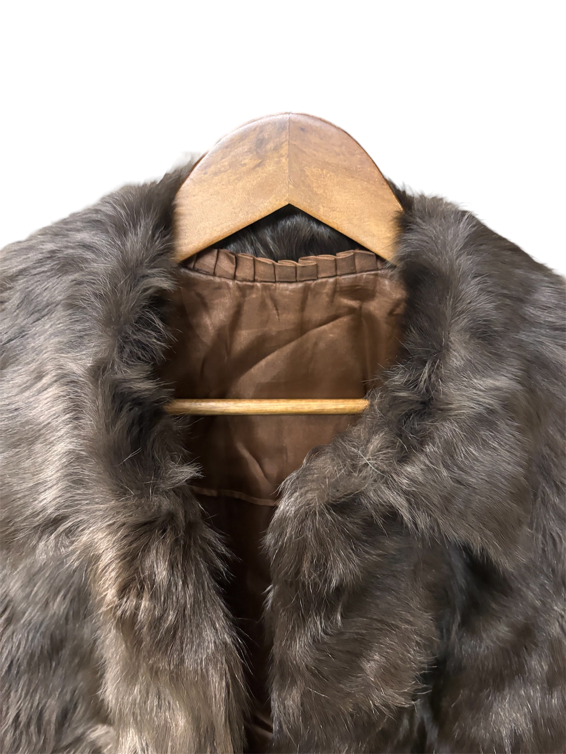 Vintage Chocolate Brown Rabbit Fur Coat