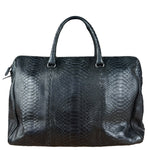 Bottega Veneta Black Snake Leather Brief Case