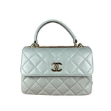Chanel CC Trendy Blue Leather Flap Top Handle Bag