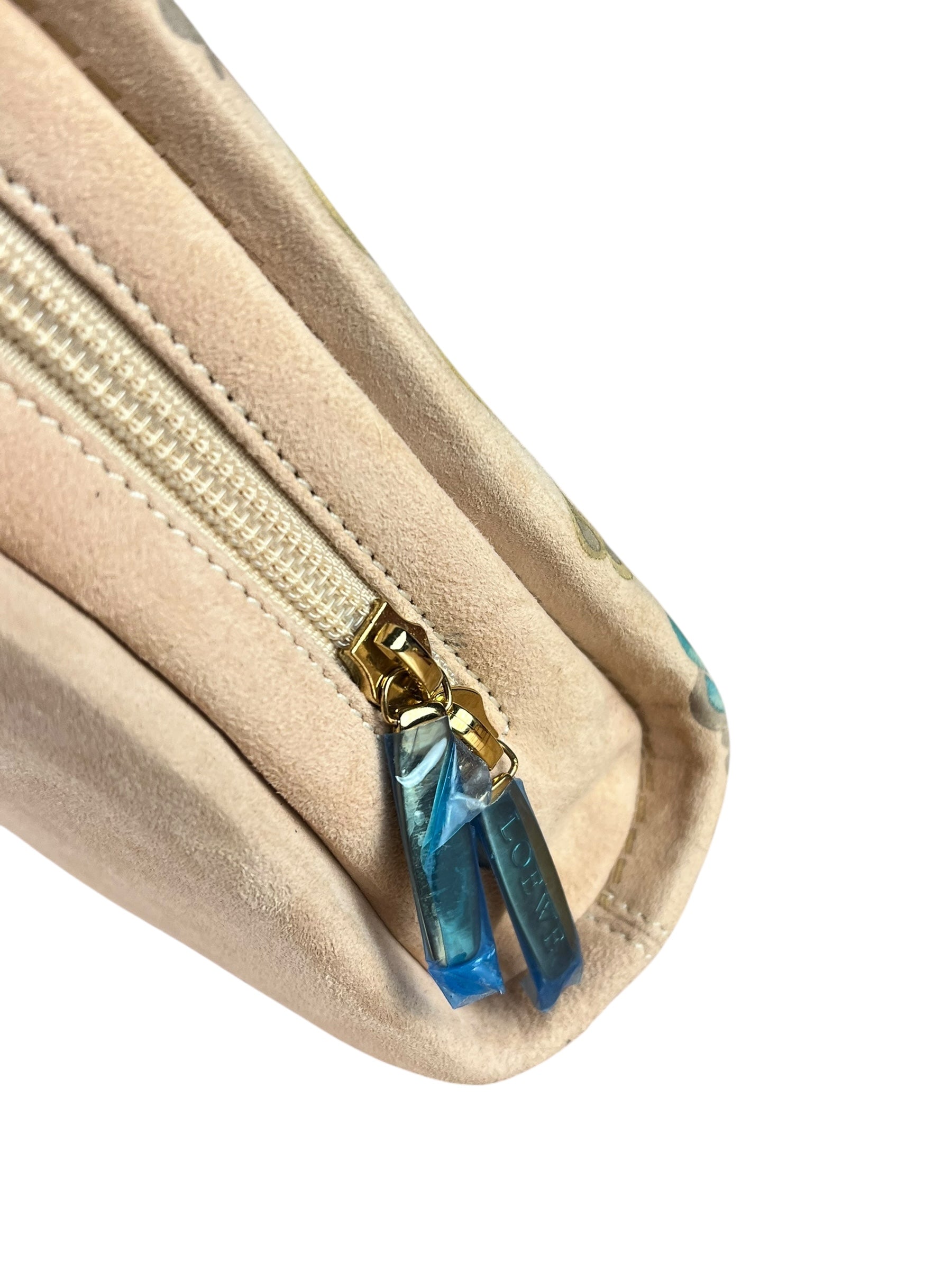 Loewe Vintage Floral Print Suede Handbag