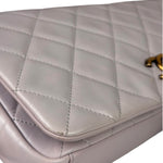Chanel Light Lilac Calfskin Leather Quilted Flap Chain Bag