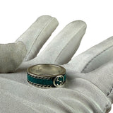 Gucci SS Silver & Turquoise Enamel Band Ring