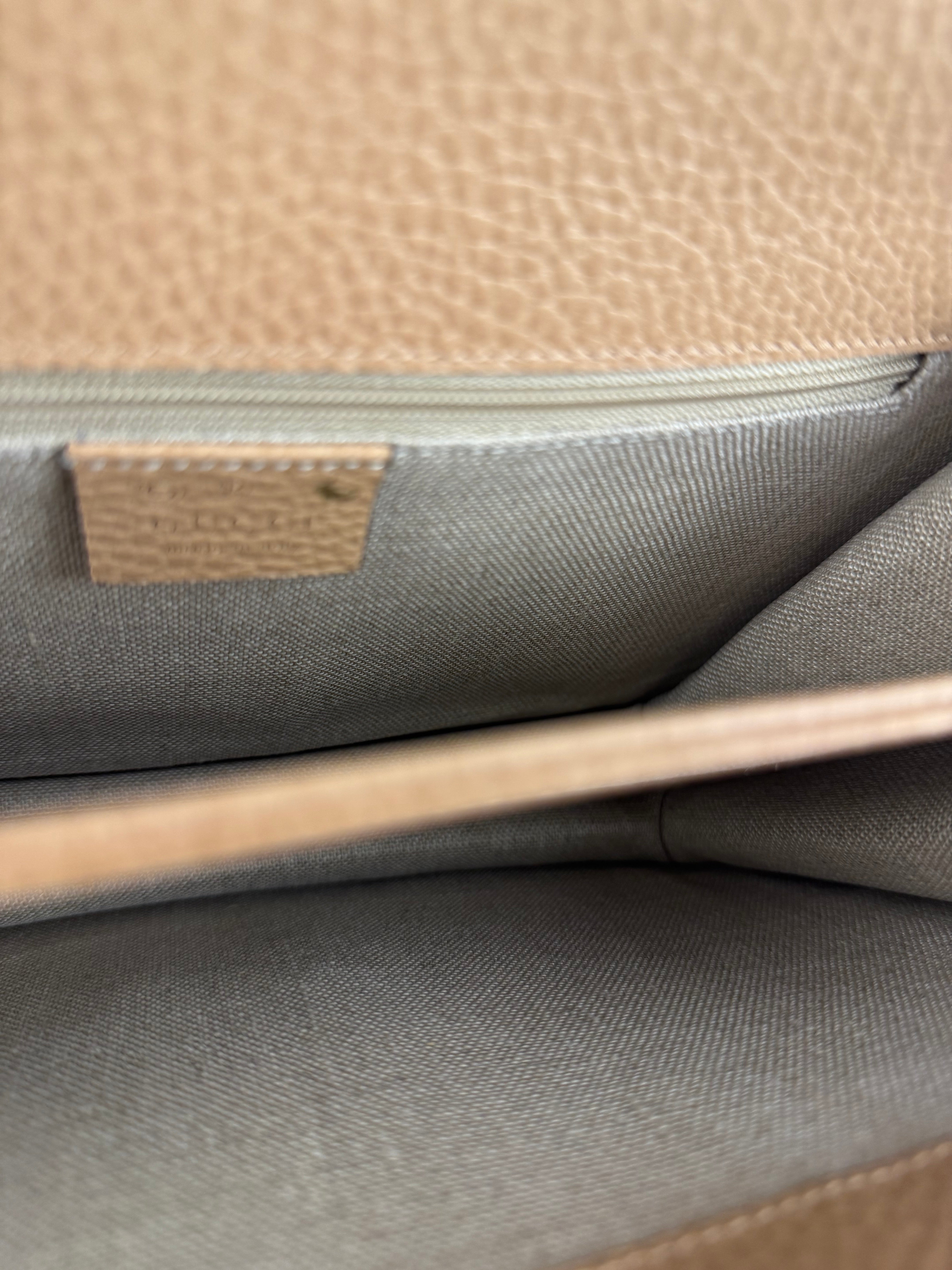 Gucci Beige Leather Medium GG Dollar Chain Shoulder Bag