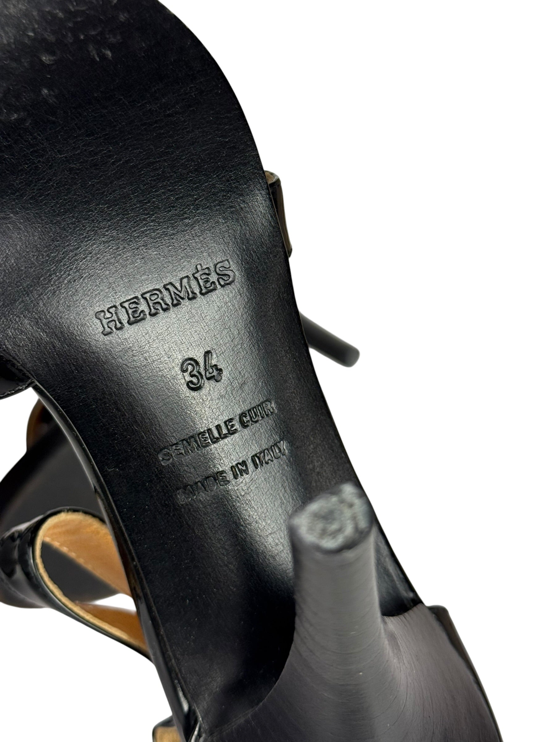 Hermes Sac Depeche Black Leather Heels
