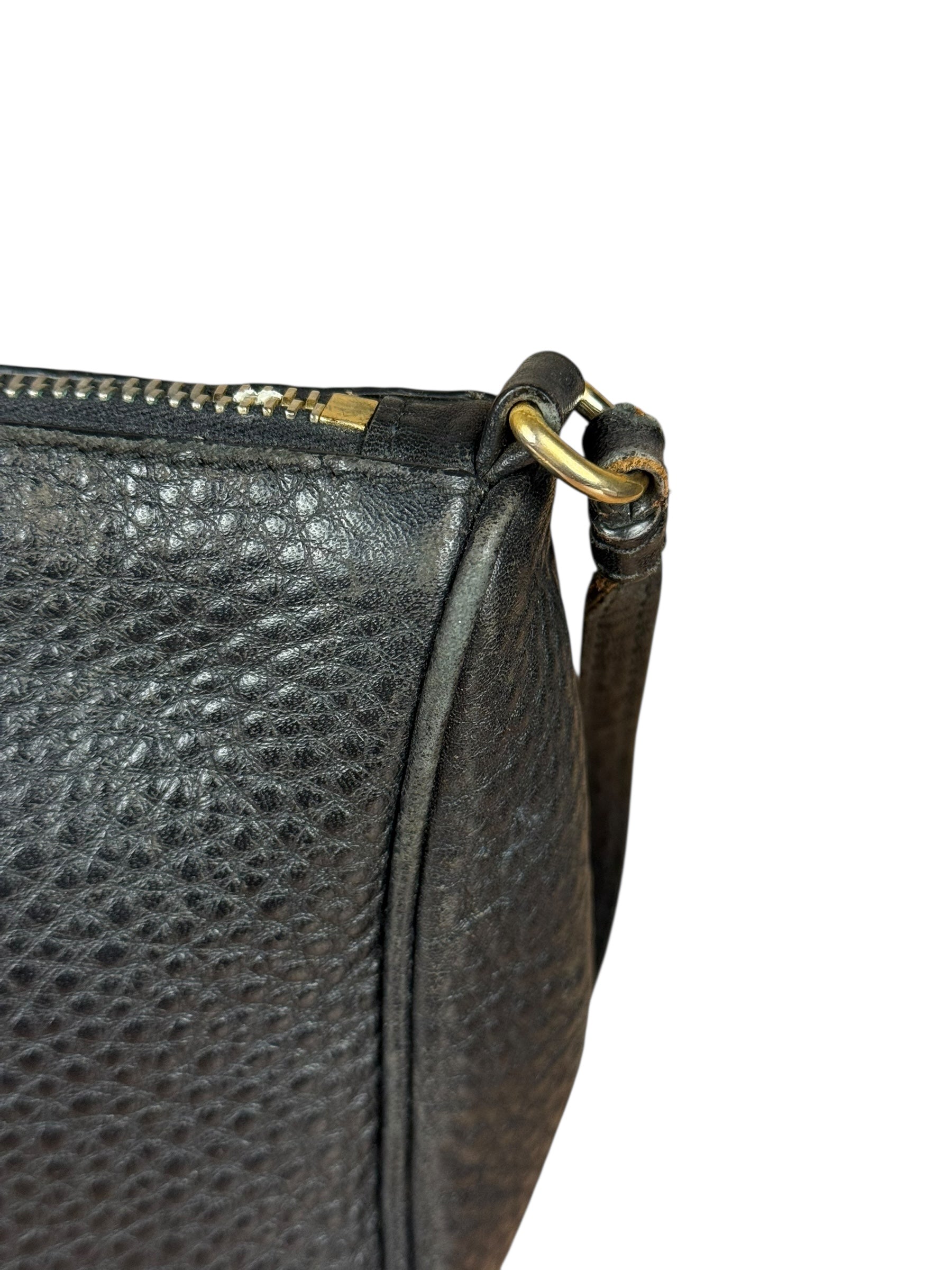 Prada Black Pebbled Leather Pochette