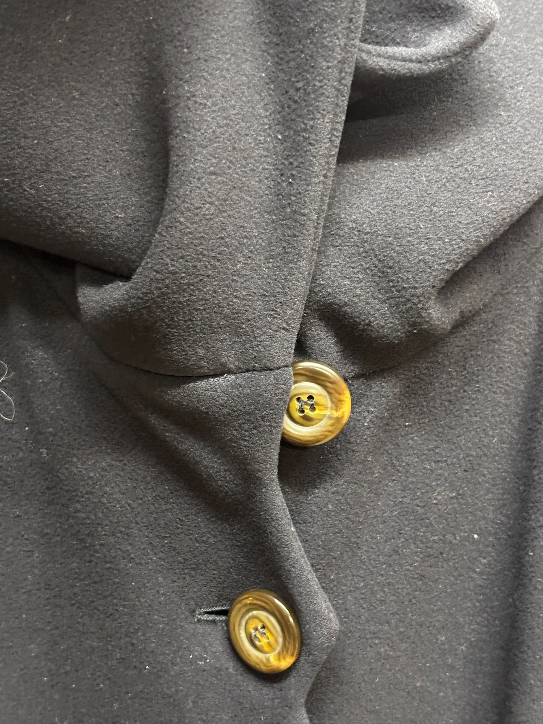 Vintage Fendi 365 Wool Trench Coat Navy