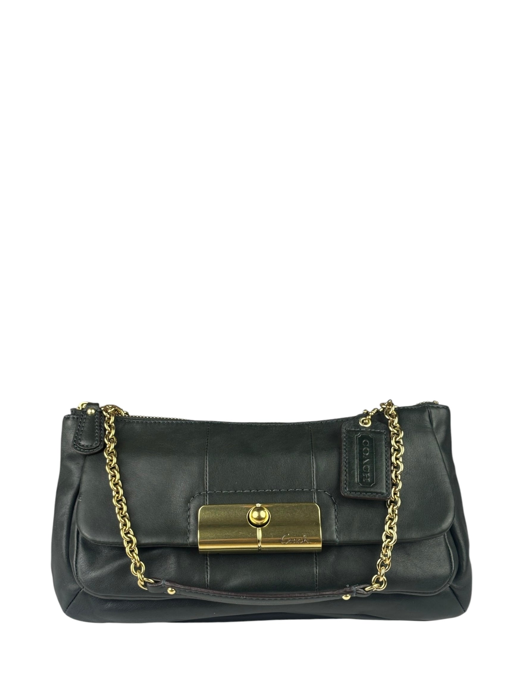 Coach Dark Green Leather Kristin Willow Shoulder Bag