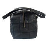 Chanel Navy Chocolate Bar Square Quilt LAX Bowler Bag 2004