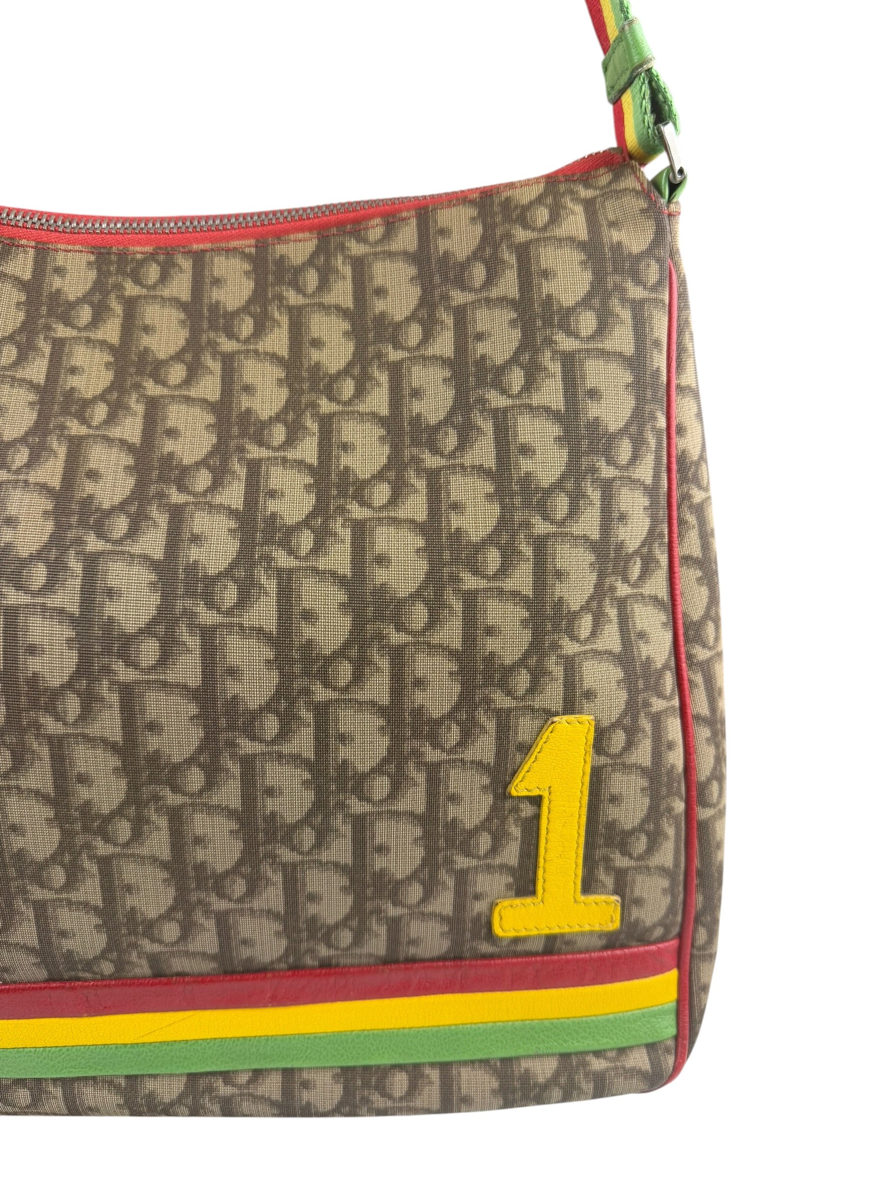 Christian Dior Vintage Monogram Rasta Trotter Messenger Bag