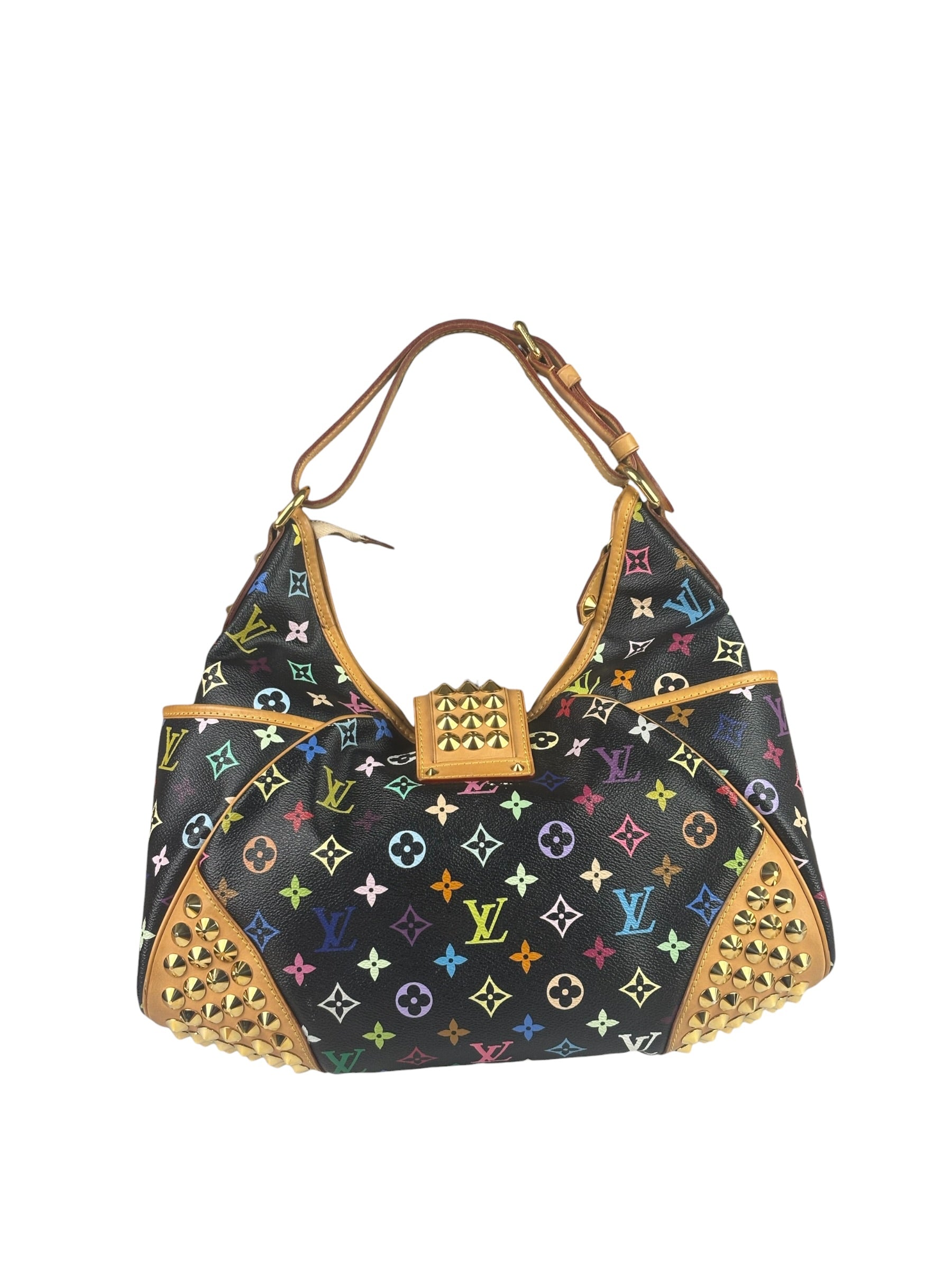 Louis Vuitton x Takashi Murukami Black Monogram Chrissie MM