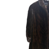 Vintage Saga Ranched Mink Dark Brown Fur Coat