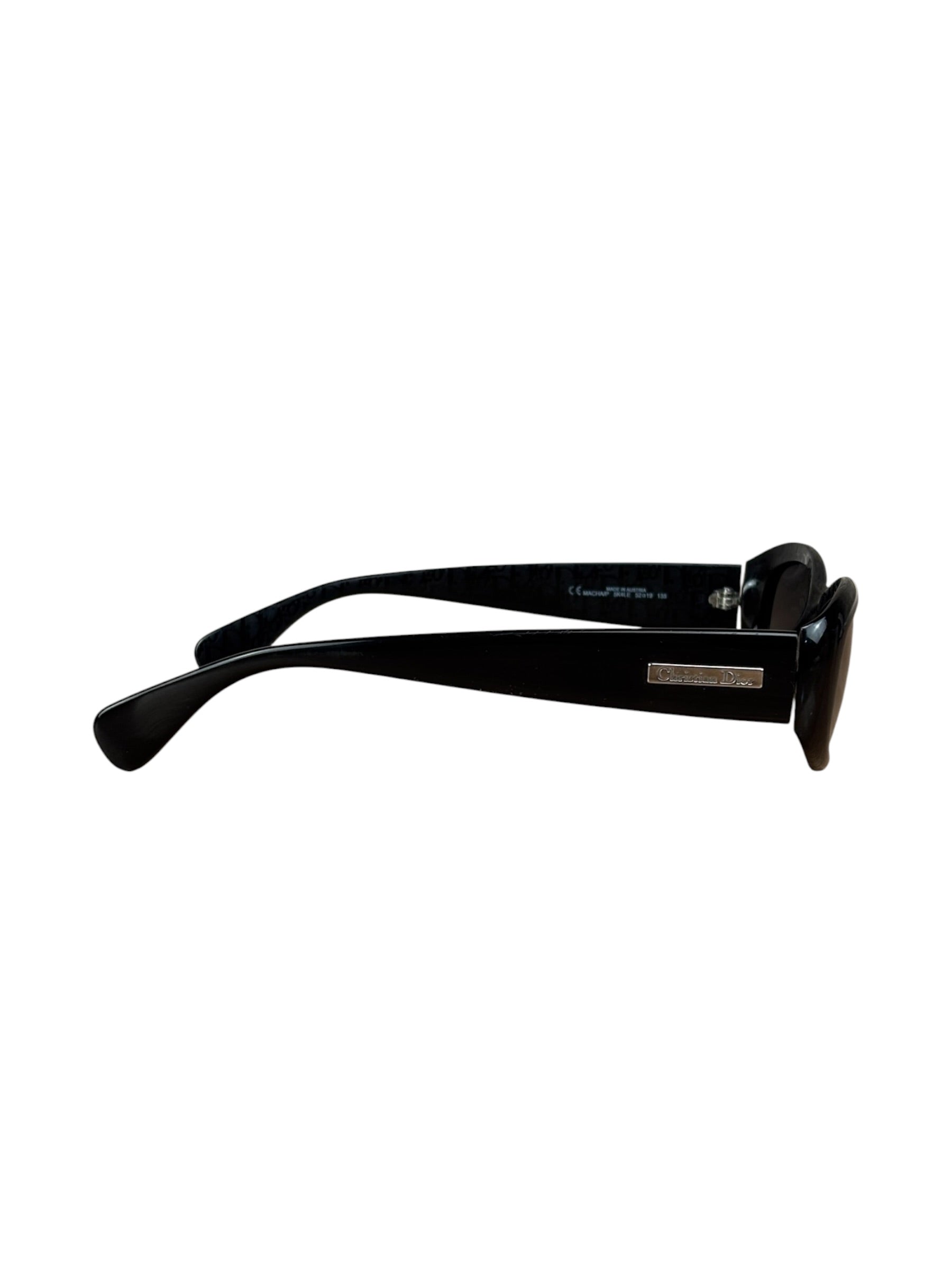 Christian Dior Vintage Black Oval Frame Sunglasses