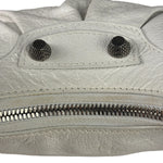 Balenciaga White Lambskin Le Cagole Shoulder Bag