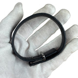 Louis Vuitton Dark Gray Leather Slim Bracelet
