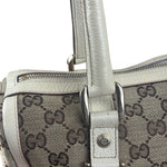 Gucci Bicolor Leather Trim Canvas GG Monogram Shoulder Bag