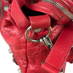 Balenciaga Red Leather Motocross City Two-Way Bag