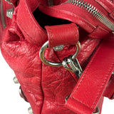 Balenciaga Red Leather Motocross City Two-Way Bag