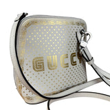 Gucci White Leather Stars Guccy Mini 2Way Bag
