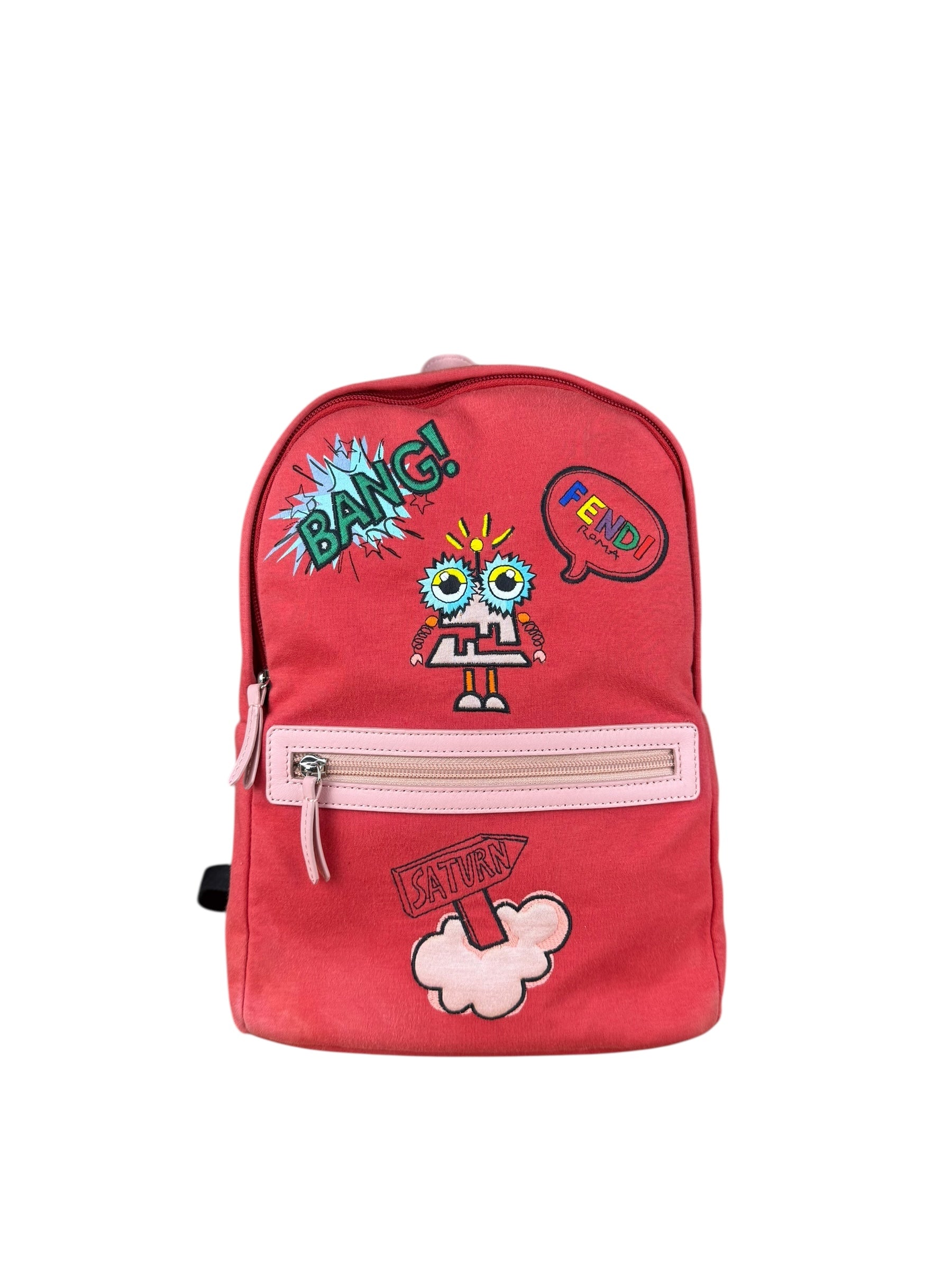 Fendi Red Patch Cloth Mini Backpack