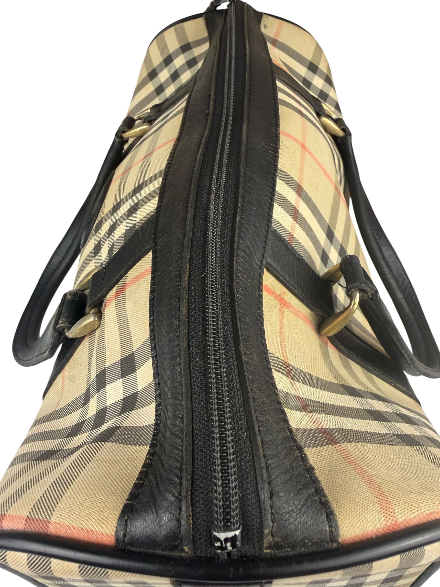 Burberry Vintage Haymarket House Small Boston Bag