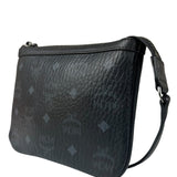 MCM Black Leather Visetos Monogram Pochette