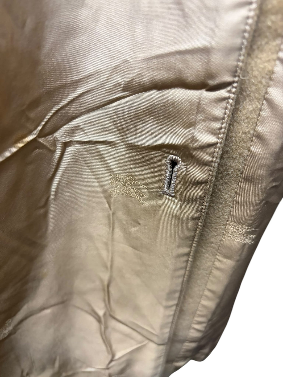 Vintage Burberry's Blue Fox Collar Wool/Camel Hair Trench Coat
