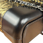 Chanel Metallic Gold/Black Leather Small Gabrielle Hobo Bag 1992