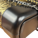 Chanel Metallic Gold/Black Leather Small Gabrielle Hobo Bag 1992