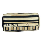 Chanel Cream Leather Coated Canvas Le Train Boston Bag 2006