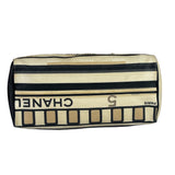 Chanel Cream Leather Coated Canvas Le Train Boston Bag 2006
